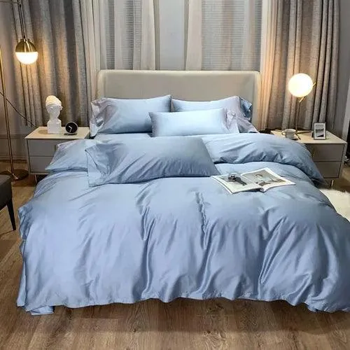 White Grey Duvet Cover Sets Solid Color