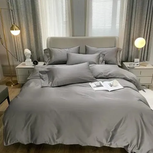 White Grey Duvet Cover Sets Solid Color