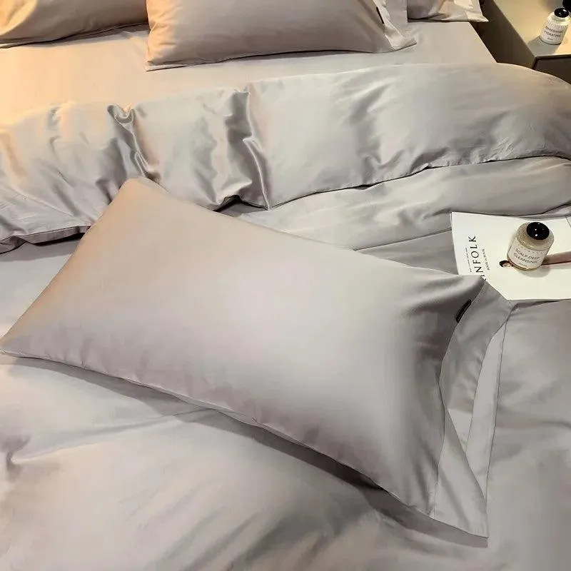 White Grey Duvet Cover Sets Solid Color