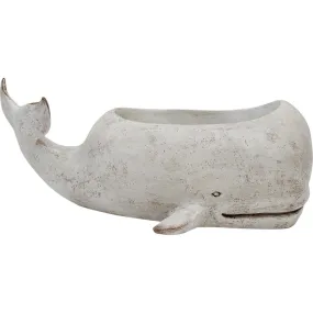 WHITE WASH WHALE PLANTER