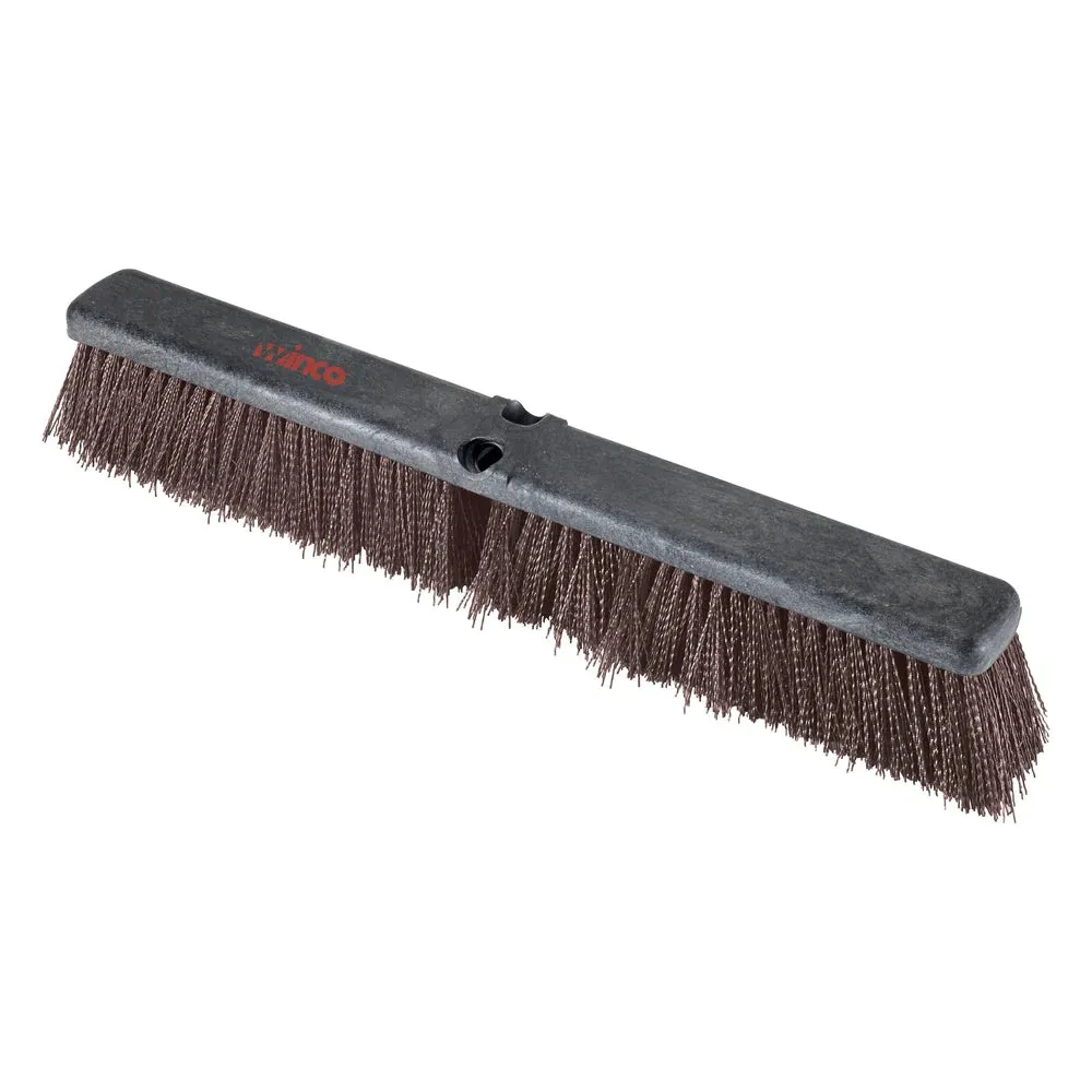 Winco BRFC-24B Push Broom Head with Coarse Brown Bristles, 24"L