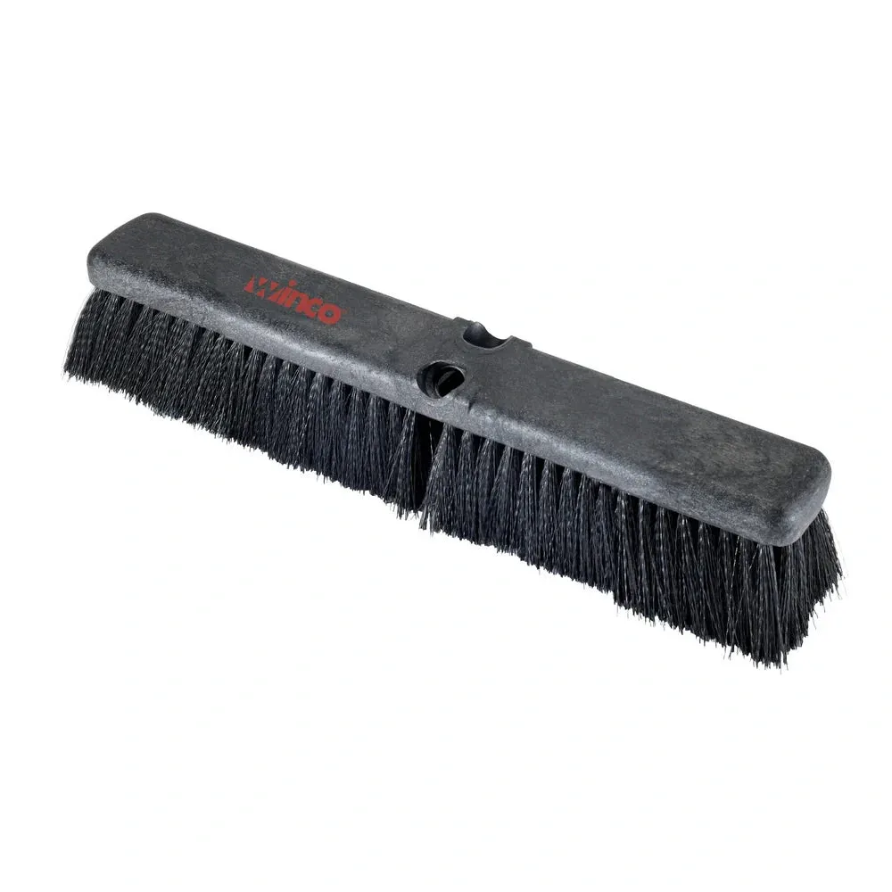 Winco BRFF-18K 18" Foam Block Floor Sweep Head, Black Bristles, Fine/Medium Sweep