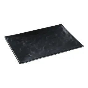 Yanco BP-2010 Black pearl-1 7" Black Melamine Rectangular Plate with Matting Finish, Pack of 48