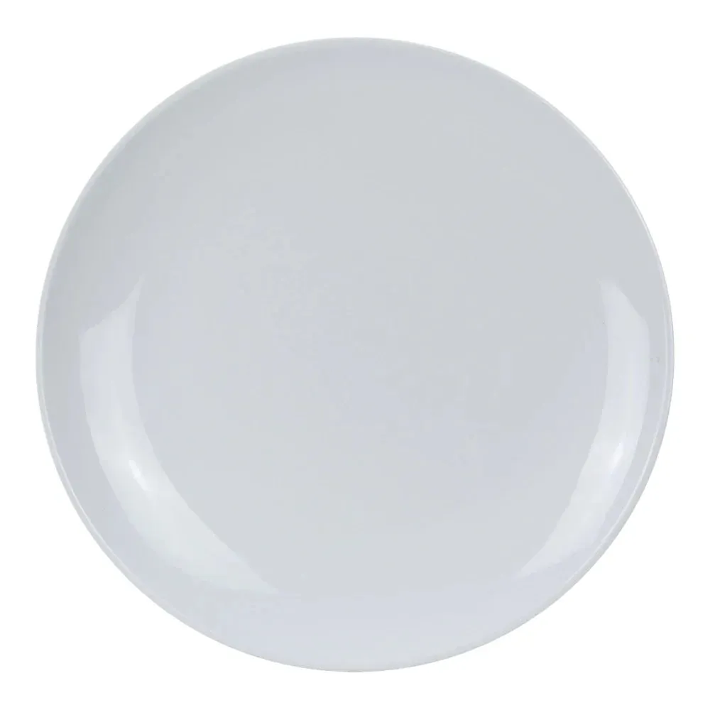 Yanco CO-109 Coupe Pattern Round Plate, 9" Diameter, Melamine, White Color, Pack of 24